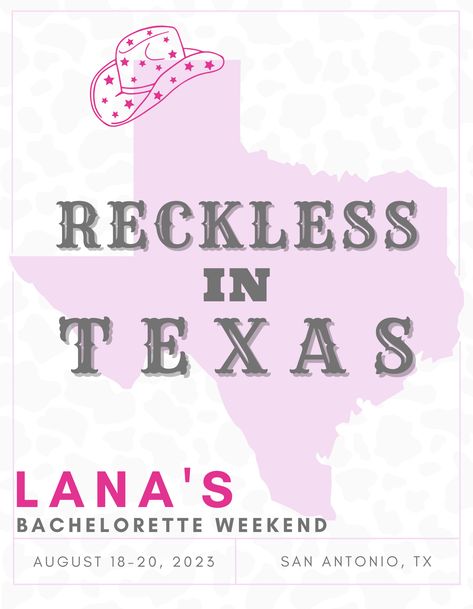 Reckless In Texas, Fort Worth Texas Bachelorette Party, Ft Worth Bachelorette Party, Austin Bachelorette Party Decorations, Reckless In Texas Bachelorette, Texas Bachelorette, Austin Texas Bachelorette Party Theme, Austin Texas Bachelorette Party, Texas Bachelorette Party