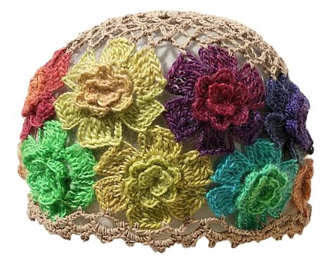 PRICES MAY VARY. Unique Skull Cap: This crochet knitted beanies for women is made of polyester and cotton, soft, comfortable, and breathable. The beautiful flower pattern make you look fresh and lovely! With excellent handmade crochet skill, this bohemian beach hat adds an elegant style to your outfits. Great Y2k accessory for photography, travel, beach, and more. Size: This crochet knitted hat is suitable for a head circumference of about 56-58cm/22.05 "-22.83, one size fits most people. Note: Lace Headwrap, Crochet Flower Hat, Knitted Beanies, Y2k Accessories, Crochet Knit Hat, Crochet Beanie Hat, Cotton Flower, Beanie Hats For Women, Flower Hat