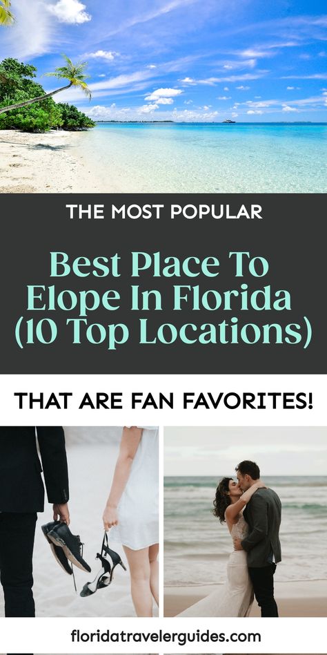 Best Place To Elope In Florida (10 Top Locations) Elope In Florida, Best Place To Elope, Best Places To Get Married, Dream Location, Northern Florida, Dry Tortugas National Park, Siesta Key Beach, Vacation Tips, Places To Get Married