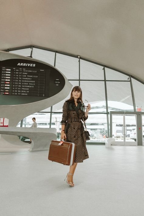 A trip back in time to the TWA hotel at JFK with Michael Kors. I know what you’re thinking; did you travel back in time? Are you an international spy? Twa Photoshoot, Hotel Photoshoot, Twa Hotel, Jenny Cipoletti, Siding Colors, Time Time, Cool Themes, Jet Setter, Back In Time