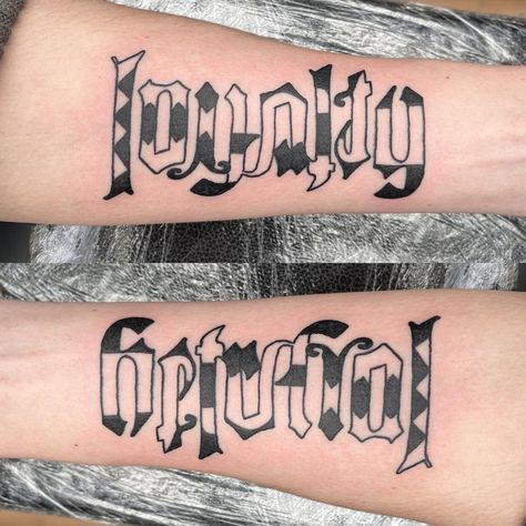 Betrayal Tattoos For Women, Betrayed Tattoo Ideas, Loyalty Over Royalty Tattoo, Betrayal Tattoo Ideas, Loyalty Out Values Everything Tattoo, Loyalty Over Love Tattoo, Betrayal Tattoo, Loyalty Tattoo Designs, Ambigram Tattoos