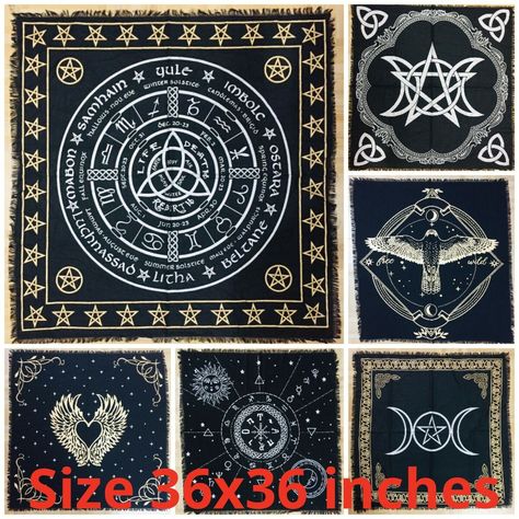 New! 36X36" Pagan Altar Cloth Pentagram Triquetra Sun Moon Gothic Wiccan Table Cover was just added to eBay. Check it out! #eBay #eBaySeller Decorative Nails, Pagan Altar, Minimal Color, Altar Cloth, Table Cover, Sun Moon, Ebay Seller, Table Covers, Tapestry