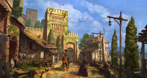 ArtStation - Al-andalus, Pablo Mendoza Peces Tom And Jerry Pictures, I'm Waiting For You, Fantasy Town, South Of Spain, Al Andalus, Arabic Art, Andalusia, Mendoza, Fantasy Artwork