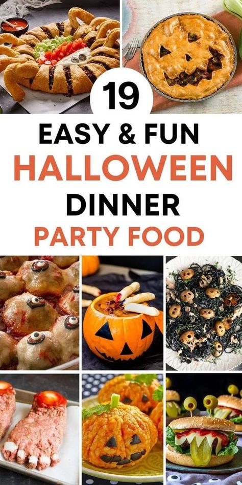 Scary Halloween Dinner Party Food (That's Delicious at the Same Time) Scary Halloween Dinner, Dinner Party Meals, Dinner Party Food Ideas, Halloween Pies, Quick Halloween Recipes, Halloween Dinner Party Food, Savory Halloween Food, Halloween Food For Adults, Adult Halloween Party Food