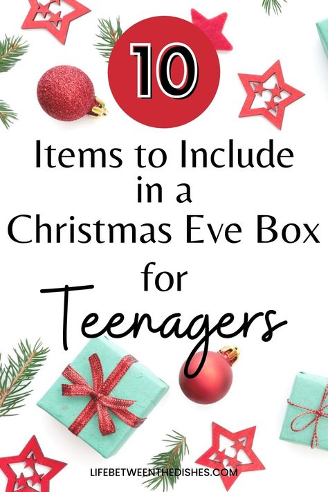 Christmas Eve Box for Teenagers Christmas Eve Boxes For Teenagers, Sisters Sleepover, Diy Christmas Eve Box, Christmas Eve Box For Adults, Christmas Eve Box For Kids, Night Before Christmas Box, Holiday Boards, Kids Christmas Movies, Outdoor Christmas Decoration Ideas