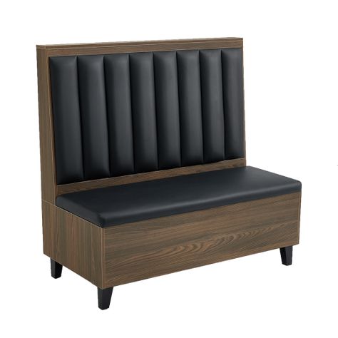 8 Channel Back Single Booth w/ Laminate Veneer Wooden Frame, Black Vinyl Seat & Back Restaurant Booth Seating, Restaurant Table Tops, Restaurant Booth, Outdoor Table Tops, Barber Shop Decor, Booth Seating, Free Furniture, Restaurant Chairs, Restaurant Furniture