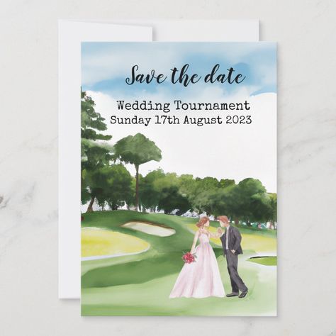 Thaninee Golf Shop: products on Zazzle Golf Wedding Theme, Golf Wedding, Wedding Watercolor, Golf Shop, Wedding Invitation Card, Shop Products, Watercolor Wedding, Invitation Card, Personalized Wedding