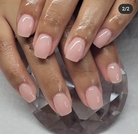 Short Narrow Square Nails, Extra Short Coffin Shape Nails, Short Tapered Nails, Natural Nails Manicure, Natural Acrylic, Overlay Nails, Nails Care, Pink Polish, Work Nails