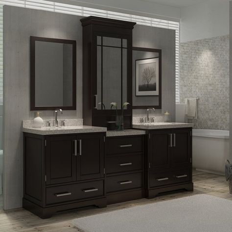 Colored Cabinets, Luxury Bathroom Vanities, Bathroom Vanity Double Sink, Light Granite, Framed Mirrors, Vanity Set With Mirror, Steam Showers Bathroom, Double Vanity Bathroom, Double Sink Bathroom