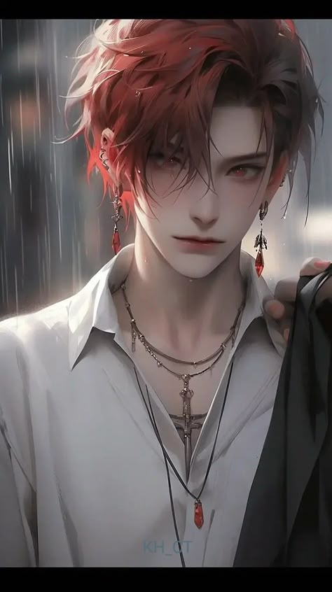 Red Hair Anime Guy, Red Hair Boy, Anime Red Hair, Roleplay Characters, Art Boy, Dark Anime Guys, Animation Art Character Design, Cool Sketches, Male Character