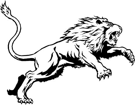 Lion Pouncing, Jumping Drawing, Scary Lion, Lion Drawing Simple, Lion And Lioness Tattoo, Lion Forearm Tattoos, Lion Hunting, Lion Clipart, Lion Sketch