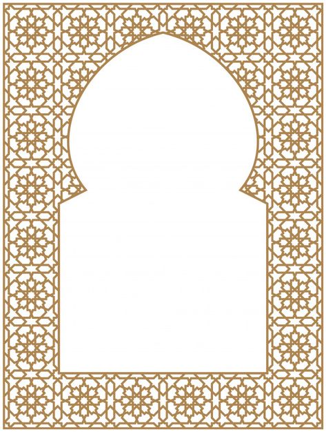 Arabic Ornament, Arabic Pattern, Arabic Design, Golden Color, Invitation Card, Premium Vector, Frame, Pattern, Design