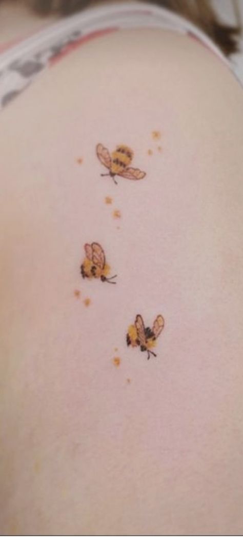 Cute Small Owl Tattoos, Small Cottagecore Tattoo Ideas, Frog And Bee Tattoo, Funny Bunny Tattoo, Dainty Cottagecore Tattoo, Honey Wand Tattoo, Heart Bee Tattoo, Fluffy Bee Tattoo, Tattoo Ideas Cottagecore