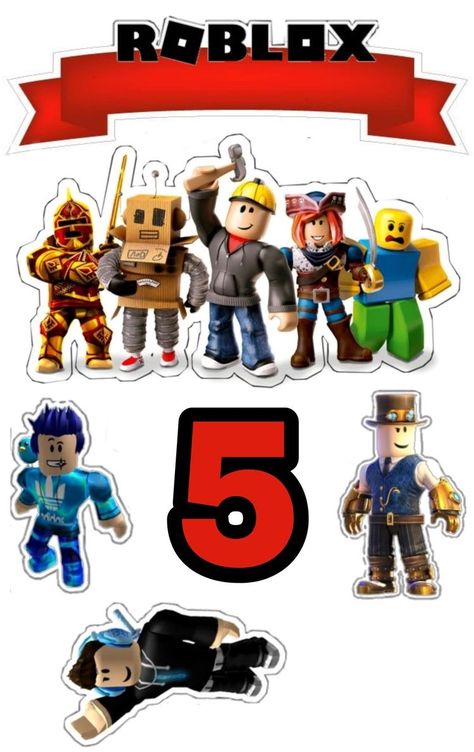 Roblox Theme Cake Topper Printable, Roblox Topper Printable, Roblox Printable Cake Topper, Roblox Cake Topper Free Printable, Roblox Birthday Banner, Roblox Topper, Roblox Happy Birthday, Roblox Printable, Roblox Karakter