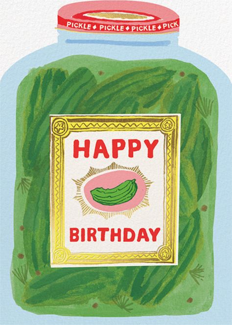 Pickle Birthday, Gorgeous Birthday, Pickle Jars, Cake Card, Red Cap, Die Cut Cards, Birthday Greetings, Cardstock Paper, Stationery Supplies