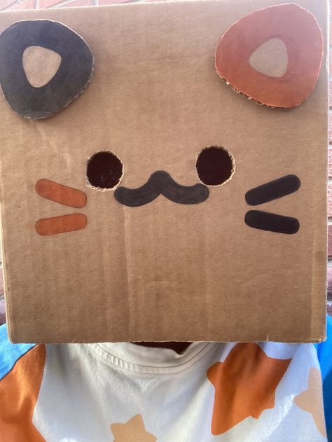 Crumb Box Head Ideas, Cardboard Mask Ideas, Crumb Cuptoast, Box Head, Fursuit Tutorial, Cardboard Mask, Amazing Gumball, Pokemon Halloween, Goofy Drawing