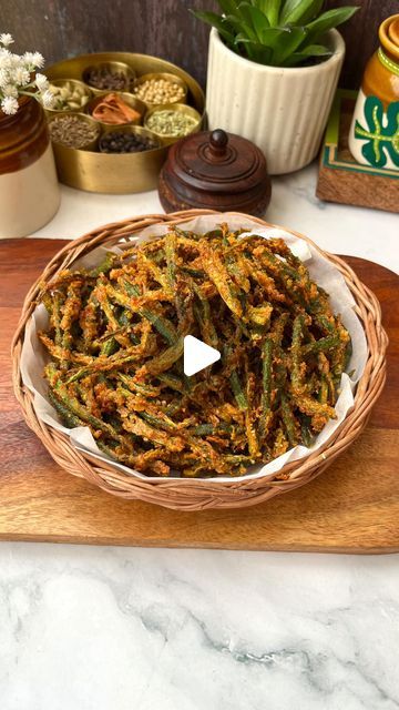 Neha🌻Anshu on Instagram: "Kurkuri Bhindi Recipe😍😍
Well, this is the tastiest snack recipe you can make using Bhindi, these tastes like crispy chips full of flavours!!❤️

Ingredients-
Okra/Bhindi
Besan - 3tbsp
Cumin Powder - 1tsp
Chaat Masala - 1tsp
Red Chilli Powder - 1tsp
Turmeric Powder - 1/4tsp
Salt as per taste
Lemon Juice
Mustard Oil(Optional)

#foodiesfood_court #bhindi #crispybhindi #indianfood #ladyfingers #okra #kurkuribhindi #snackrecipes #easyrecipes #bhindirecipe #bhindifry #bhindimasala #quickrecipes #snacks #viralvideos #trending #explorepage 

[Bhindi,Kurkuri Bhindi,Okra]" Kurkuri Bhindi Recipe, Okra Bhindi, Kurkuri Bhindi, Monali Thakur, Bhindi Masala Recipe, Bhindi Fry, Bhindi Recipe, Crispy Chips, Red Chilli Powder