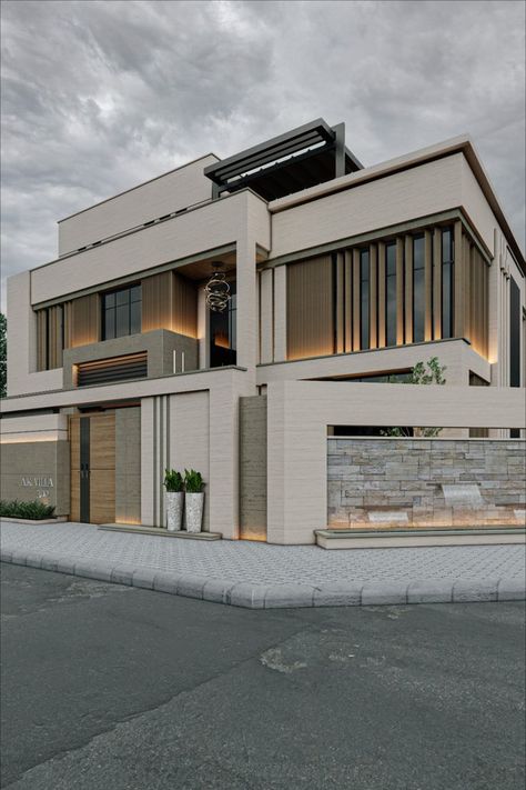 Boundary Wall Ideas, Contemporary Villa Design, Boundary Wall Designs, Compound Wall Gate Design, Boundry Wall, Boundary Wall Design, Double House, Compound Wall Design, Boundary Wall