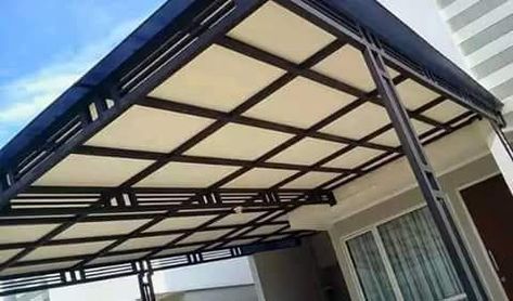 IMG-20180710-WA0018 House Canopy Design, Small House Inspiration, House Canopy, House Awnings, Baja Ringan, Warehouse Design, Rooftop Design, Carport Designs, Roof Trusses