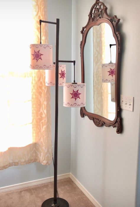 Rapunzel Aesthetic Bedroom, Tangled Room Ideas, Rapunzel Aesthetic Decor, Tangled Inspired Room Decor, Repunzal Tangled Aesthetic Room, Tangled Nursery Theme, Tangled Themed Nursery, Tangled Nursery, Tangled Bedroom