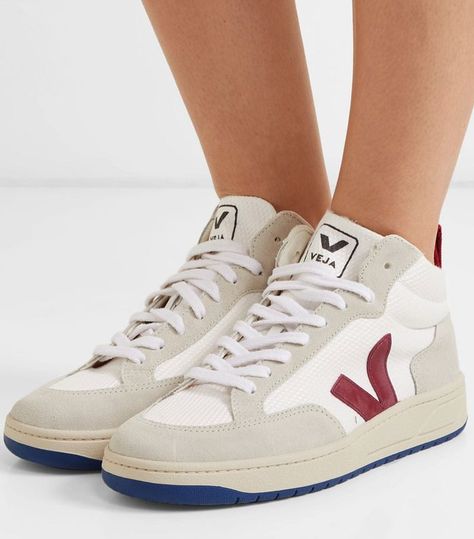 Veja Roraima Rubber-Trimmed Mesh and Suede High-Top Sneakers High Cut Sneakers Outfit, High Top Sneakers Outfit, High Cut Shoes, Basic Sneakers, Sneakers Veja, High Cut Sneakers, High Top Tennis Shoes, Top Sneakers Women, Mid Top Sneakers