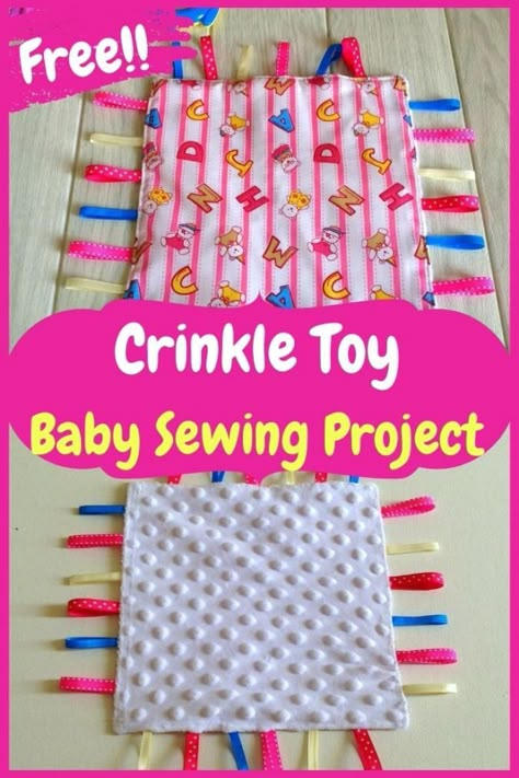 Crinkle Baby Toy, Baby Gifts To Make, Diy Sensory, Baby Toys Diy, Colorful Ribbon, Baby Shower Gift Basket, Diy Baby Gifts, Handmade Baby Gifts