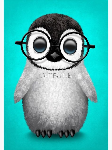 Penguin Tattoo, Blue Art Print, Penguin Art, Blue Art Prints, Baby Penguins, Cute Cartoon Animals, Cute Penguins, Arte Animal