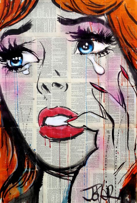 Loui Jover Art, Loui Jover, Pop Art Drawing, Newspaper Art, Retro Pop, Grand Art, Book Page, Art Plastique, Original Drawing