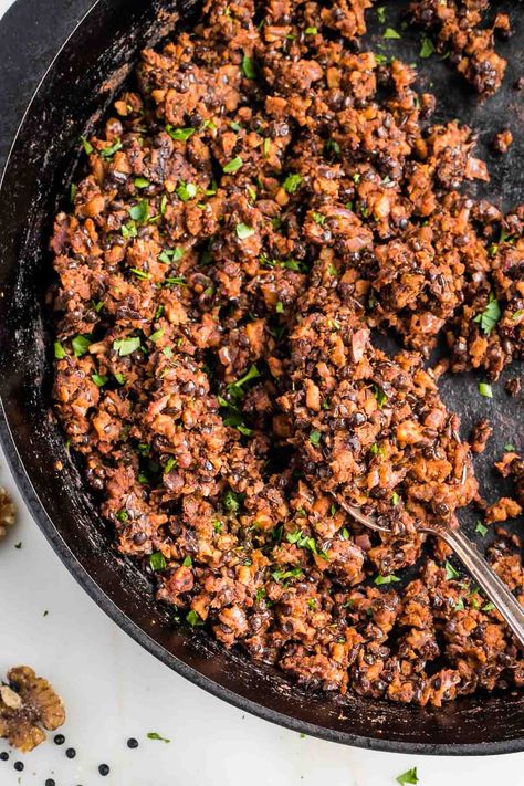 Vegan Ground Beef Lentil Ground Beef Substitute, Lentil Ground Beef Recipes, Vegan Ground Meat Recipes, Meatless Ground Beef Recipes, Lentil Ground Beef, Vegan Ground Beef Recipes, Vegan Ground Meat, Recipes High In Protein, Lentil Meat