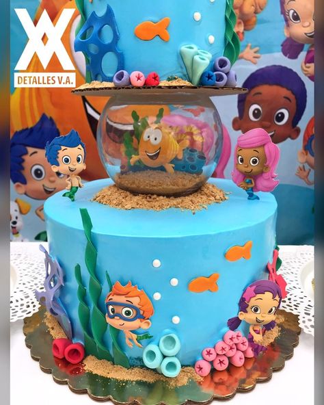 Bubble Guppies cake Bubble Guppies Birthday Party Ideas Cake, Bubble Guppies Themed Birthday Party, Bubble Guppies Birthday Theme, Bubble Guppies Cupcakes, Bubble Guppies Birthday Party Ideas, Bubble Guppies Birthday Cake, Bubble Guppies Cake, Frozen 3rd Birthday, Bubble Birthday Parties