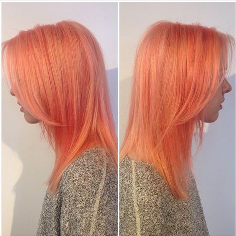 Coral Hair, Peach Hair, Hair Reference, Coral Color, Color Me, Coral, Long Hair Styles, Hair Styles, Hair