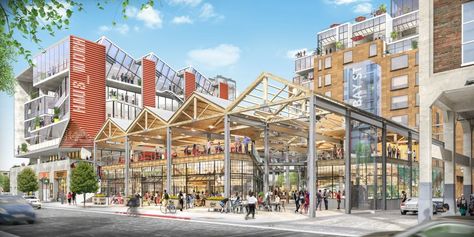 Mixed Use Development, Architectural Rendering, Mix Use Building, Los Angeles Design, Los Angeles Art, Frame Structure, Los Angeles City, Art District, Adaptive Reuse