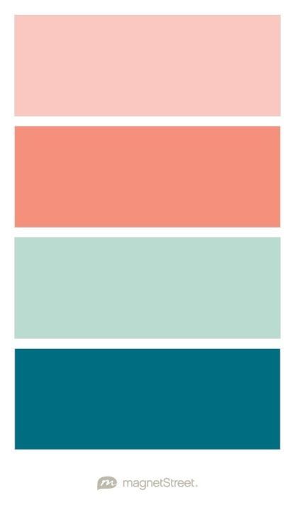 Light Salmon, Coral, Waterfall, and Teal Waters Wedding Color Palette - custom color palette created at MagnetStreet.com Wedding Colors Coral, Coral Bathroom Decor, Coral Color Schemes, Coral Bathroom, Turquoise Color Scheme, Coral Colour Palette, Navy Wedding Colors, Teal Wedding Colors, Champagne Wedding Colors