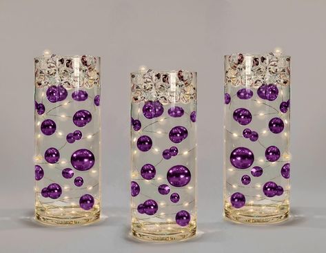 Vase Decorations, Purple Confetti, Event Centerpiece, Purple Plum, Light Images, Water Beads, Purple Pearl, Yellow Wedding, Vase Fillers