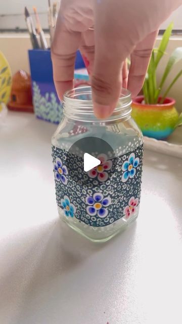 Bottle Mandala, Diy Flower Vase, Simple Mandala, Mandala Dots, Instagram Diy, Bottle Art, Dots Art, Dots Pattern, Flower Vase