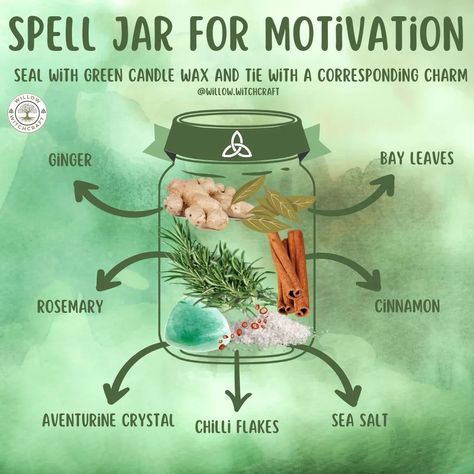 Willow Witchcraft (@willow.witchcraft) • Instagram photos and videos Spell Jar For Motivation, Spell Jar Motivation, Easy Spell Jars, Money Oil Recipe, Magickal Tips, Spiritual Crafts, Personal Philosophy, Wicca Recipes, Spell Bottles