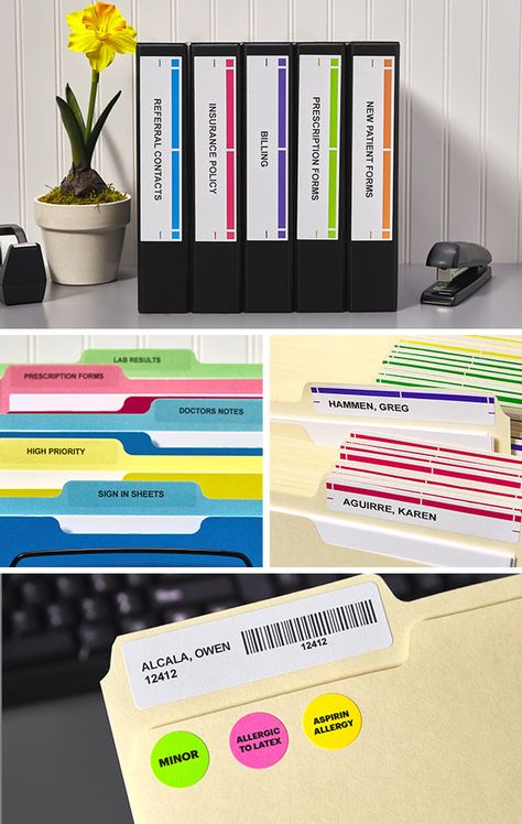 Office Administration Organization, Married Life Organization, Therapist Office Decor Private Practice, File Labels, Desk Organization Tips, Office Organization Tips, Household Notebook, School Needs, Office Organisation