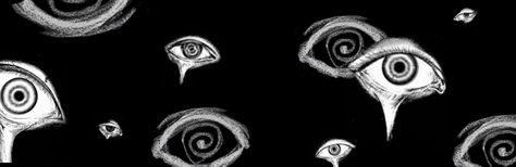 Eye Banner Discord, Eyes Banner Discord, Dark Anime Banner Discord, Cybergoth Header, Black And White Anime Banner, Black Anime Banner, Discord Banner Black And White, Black And White Aesthetic Header, Black And White Aesthetic Banner