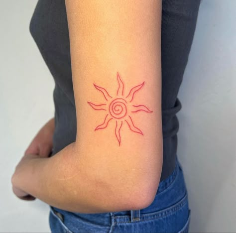 Spiral Sun Tattoo, Spiral Sun, 22 Tattoo, 2024 Tattoo, Swirl Tattoo, Spiral Tattoos, Earthy Tattoos, Fruit Tattoo, Thailand Tattoo