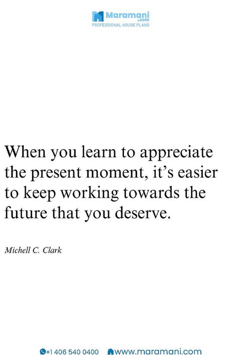 When you learn to appreciate the present moment, it's easier to keep working towards the future that you deserve. From@The Good Quote[Fb] #MondayMotivation #InspirationMondays #QuoteoftheWeek The Good Quote, Fb Quote, Good Quote, Keep Working, Quote Of The Week, The Present Moment, Present Moment, The Present, Monday Motivation