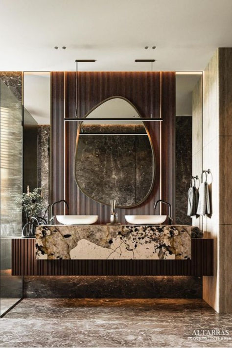 Indulge in elegance and sophistication with this exquisite luxury bathroom vanity unit designed for your home. Luxury Toilet Design, Bathroom Vanity Lighting Ideas, Vanity Lighting Ideas, Double Sink Bathroom Ideas, Luxury Bathroom Design, Luxury Vanity, Luxury Bathroom Vanity, Bathroom Sink Decor, Bathroom Vanity Unit