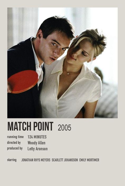 Match Point Movie, Polaroid Movie Poster, Movie Character Posters, Romcom Movies, Indie Movie Posters, Movies To Watch Teenagers, Movie Hacks, Classic Films Posters, Movie To Watch List