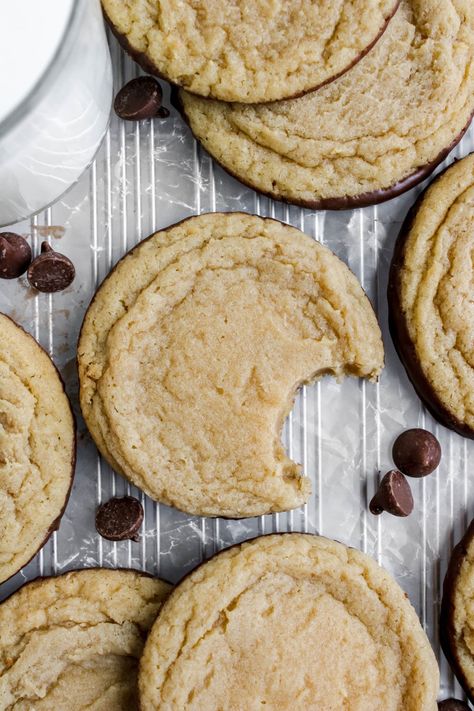 Chocolate Dipped Chipless Cookies - My Messy Kitchen Chipless Cookies, Chocolate Chip Cookie Dough Dip, Soft Frosted Sugar Cookies, Breakfast Cupcakes, Butter Sugar Cookies, Cookie Dough Dip, Lemon Layer Cakes, Chocolate Dipped Cookies, Chocolate Melting Wafers