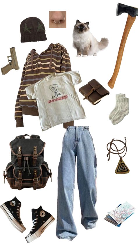 #tlou #twd #thelastofus #thewalkingdead #outfitinspo #vintage #outfits Zombie Apocalypse Outfit, Cute Outfits With Jeans, Fits Aesthetic, Aesthetic Shirts, Swaggy Outfits, Tomboy Fashion, Teen Fashion Outfits, Retro Outfits, Outfits Aesthetic