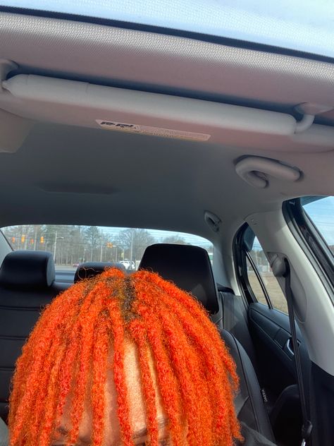 Orange Locs Men, Burnt Orange Locs, Yarn Photoshoot, Orange Locs, Orange Dreads, Locs Ideas, Dyed Dreads, Hair Twists Black, Dreadlocks Hairstyles