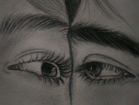 Things To Draw When You Miss Someone, Staring Eyes Drawing, Eyes In Love Drawing, How To Draw Happy Eyes, In Love Eyes Drawing, Eye Contact Sketch, Eyes Sketch Easy, Two Eyes Drawing, Eye Drawings Easy