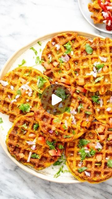 Richa Hingle | Vegan Recipes on Instagram: "🧇Vegan Challenge Day 26🧇 Try Pakora Waffles for breakfast! These Chickpea Flour Waffles are a fun savory vegan breakfast treat or snack! Veggie Pakora fritters are a staple at most Indian restaurants and now you can have them for breakfast – unfried!🤤 ❤️❤️Comment “PAKORA” to get a link in your inbox! Recipe—->https://www.veganricha.com/savory-chickpea-flour-waffles-pakora-waffles/ #veganbreakfast #VeganRichaStart2024 #veganwaffles" Pakora Waffles, Vegetarian Waffle Recipe, Chickpea Flour Waffles, Veg Breakfast Recipes Indian, Vegetarian Breakfast Recipes Indian, Indian Chili, Veg Breakfast Recipes, Savory Vegan Breakfast, Savory Waffle Recipe