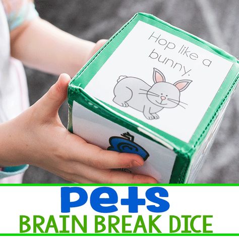 These pet theme brain breaks for kids are the perfect free printable gross motor activity for your preschool and kindergarten. Get your kids wiggles out with these easy to print break break cubes. #brainbreak #pettheme #brainbreaksforkids #kindergarten #preschool #indoorrecess #grossmotoractivity #pets #freeprintable Pet Theme, Gross Motor Activity, Pets Preschool Theme, Free Games For Kids, Gross Motor Activities, Creative Curriculum, Printables Free Kids, Theme Activity, The Wiggles