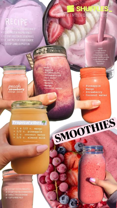 #smoothies Sommer Mad, Fun Drink Recipe, Fruit Smoothie Recipes Healthy, Easy Healthy Smoothies, Smoothie Recipes Healthy Breakfast, Smoothie Drink Recipes, Refreshing Drinks Recipes, Smoothie Bowl Recipe, Easy Smoothie Recipes