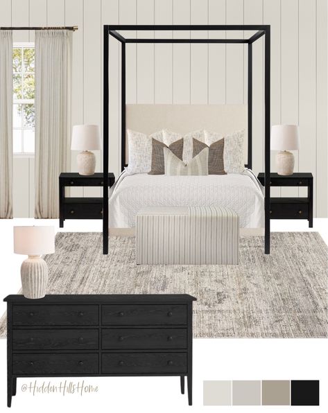 Shop Atwell Metal Canopy Bed and other curated products on LTK, the easiest way to shop everything from your favorite creators. Canopy Bed Master, Cozy Primary Bedroom, Primary Bedroom Decor, Modern Transitional Bedroom, Black Canopy Bed, Log Bedroom, Decor Mood Board, Metal Canopy Bed, Transitional Bedroom